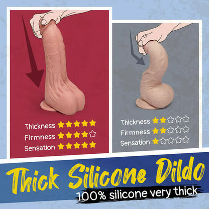 Bestvibe Realistic Silicone G-spot Dildo with Suction Cup Large Dildo 9 In