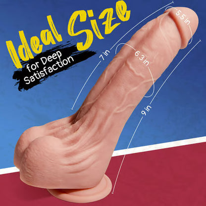 Bestvibe Realistic Silicone G-spot Dildo with Suction Cup Large Dildo 9 In