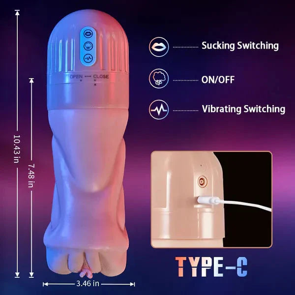 2026 New Model Beate - 5 Sucking & 10 Vibrating Vagina Masturbation Cup