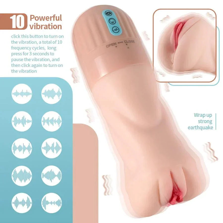 2026 New Model Beate - 5 Sucking & 10 Vibrating Vagina Masturbation Cup