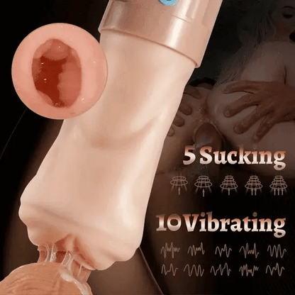 2026 New Model Beate - 5 Sucking & 10 Vibrating Vagina Masturbation Cup